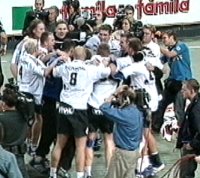 Gro�er Jubel beim THW nach diesem Sieg.