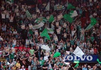 Die Fans von Hammarby sorgten f�r gro�artige Stimmung im Scandinavium.
