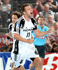 Christian Sprenger jubelt  �ber einen seiner f�nf Treffer.