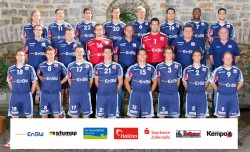 Der Kader des HBW Balingen-Weilstetten,  am 2. Juni letzter Gegner des THW in dieser Saison in der Sparkassen-Arena-Kiel.