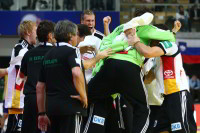 Jubel bei der deutschen Mannschaft nach dem Schlusspfiff.