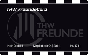 Die Vorderseite der THW-FreundeCard