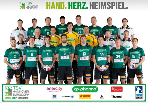 Oben von links: Athletiktrainer Sandmann, Mocsai, Jurdzs, Patrail, Sz�cs, Rydergard, Andre, Gesch�ftsf�hrer Chatton; Mitte von links: Physioth. R�ber, Betreuer Beker, Ziemer, Semisch, Puljezevic, Co-Trainer Grah, Trainer Nordmeyer; 