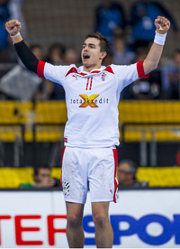 Rasmus Lauge Schmidt im Trikot der d�nischen Nationalmannschaft.