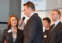 "Ich bin stolz, diese Auszeichnung entgegen nehmen zu d�rfen."  Filip Jicha im Gespr�ch mit  Moderatorin Brigitta Grunwald.