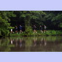 Trainingslager 2005: Festes Ritual: Kurz nach sechs geht es zum morgendlichen Waldlauf rund um den M�hlenteich.