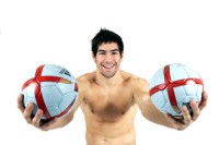 Modell-Athlet Nikola Karabatic im Studio von living sports.