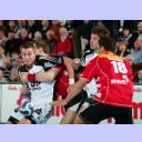 Filip Jicha k�mpft gegen die Essener Deckung.