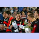 Auch die deutschen Spieler mussten singen.