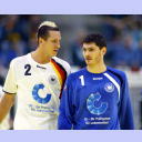 EM 2006: GER - ESP: Henning Fritz im Gespr�ch mit Pascal Hens.