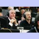 WM 2007: GER - TUN:  Co-Kommentator Uwe Schwenker neben Kommentar Uwe Semrau.