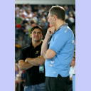 Der rot gesperrte Ljubomir Vranjes und sein Coach Kent-Harry Andersson.