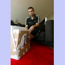 Igor Anic: Ein selbstgebauter Zebra-Tisch.