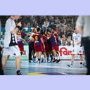 Freude bei Barcelona nach dem Punktgewinn.