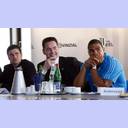 Saisoner�ffnungspressekonferenz 2011: THW-Marketingleiter Marcel Klein, Aufsichtsratsvorsitzender Klaus-Hinrich Vater und Daniel Narcisse.