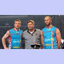 AGK president Jesper Nielsen, Gudjon Valur Sigurdsson and Olafur Stefansson.