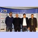 DHB-Pokal-Final-Four-Auslosung: Martin Schwalb (HSV), Uwe K�lling (L�bbecke), Holger Kaiser (Flensburg) und Klaus Elwardt.