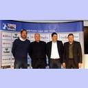DHB-Pokal-Final-Four-Auslosung: Martin Schwalb (HSV), Uwe K�lling (L�bbecke), Holger Kaiser (Flensburg) und Klaus Elwardt.