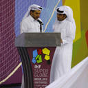 Letzte Details der Er�ffnungsfeier werden besprochen.